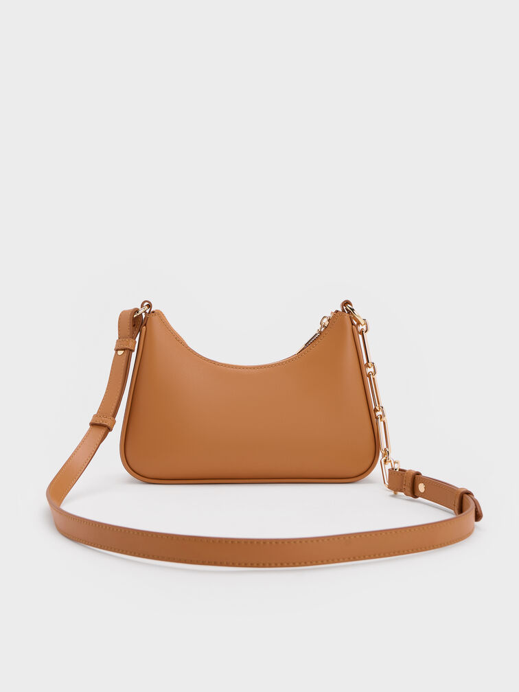 Lane Chain-Link Shoulder Bag, Russet Brown, hi-res