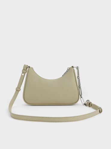 Lane Chain-Strap Shoulder Bag, Pale Olive, hi-res