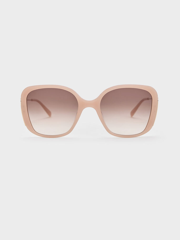 Renee Recycled Acetate Butterfly Sunglasses, Pink, hi-res