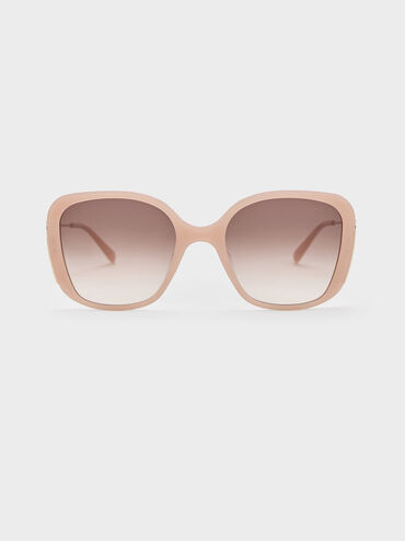 Renee Recycled Acetate Butterfly Sunglasses, Pink, hi-res