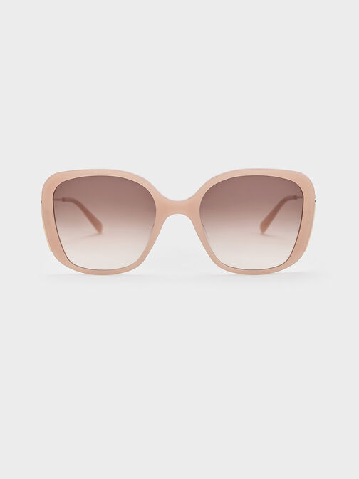 Renee Recycled Acetate Butterfly Sunglasses, Pink, hi-res