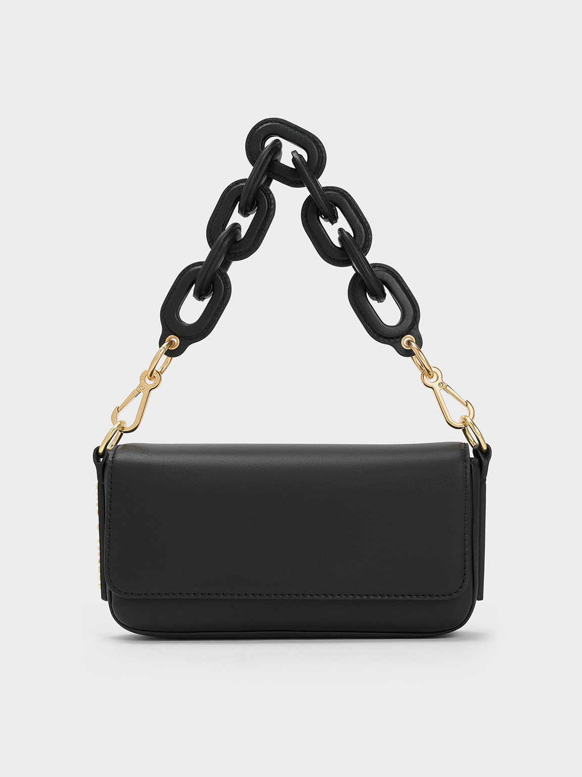 Black Catena Front Flap Bag CHARLES KEITH IN