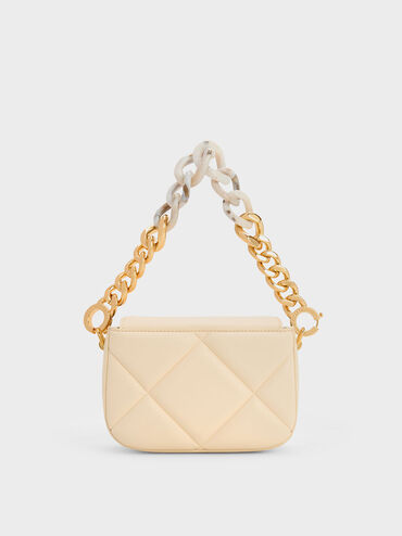 Mini Danika Chunky Chain Padded Bag, Beige, hi-res
