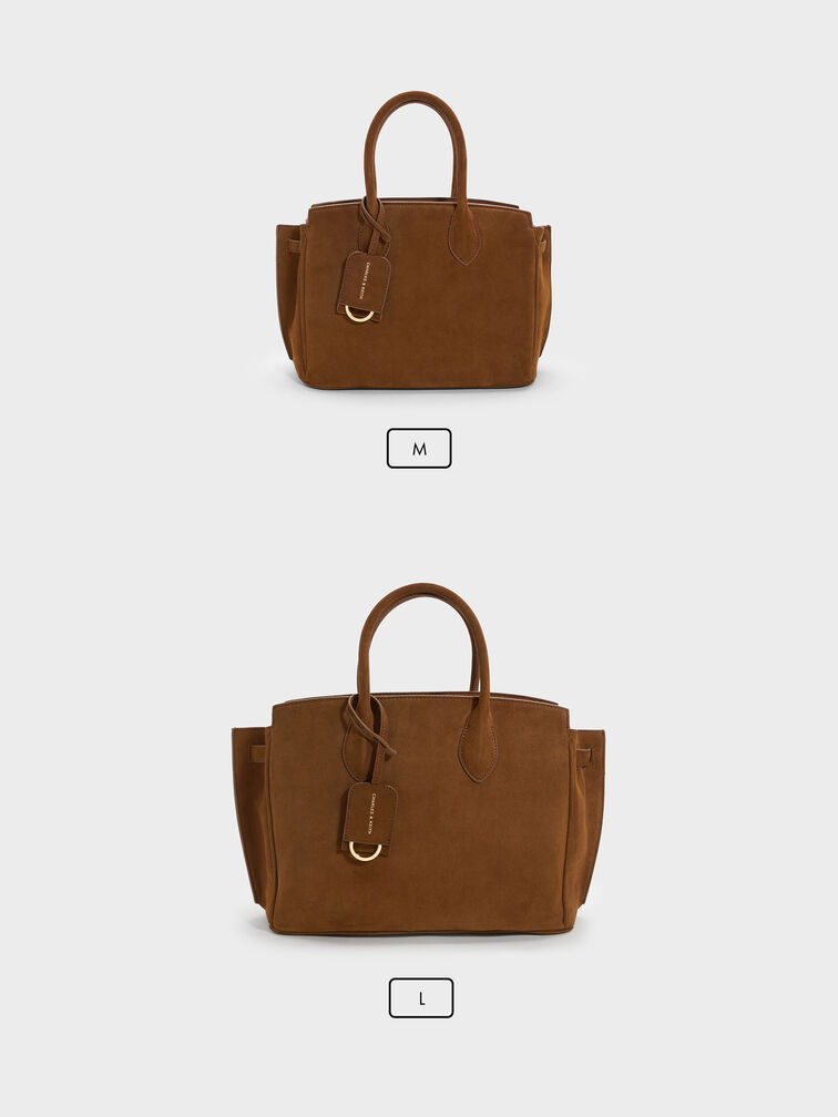 Large Ginevra Tote Bag, Pecan Brown, hi-res