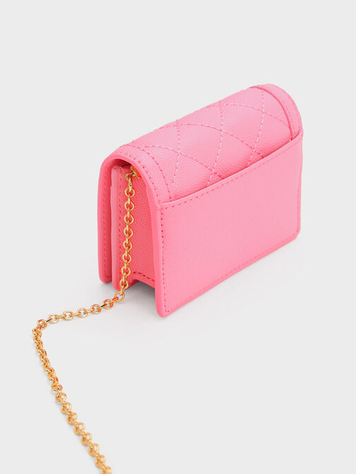 Micaela Quilted Card Holder, Pink, hi-res