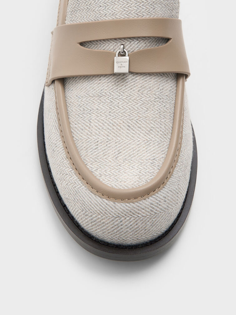 Griselda Two-Tone Loafers, Light Grey, hi-res