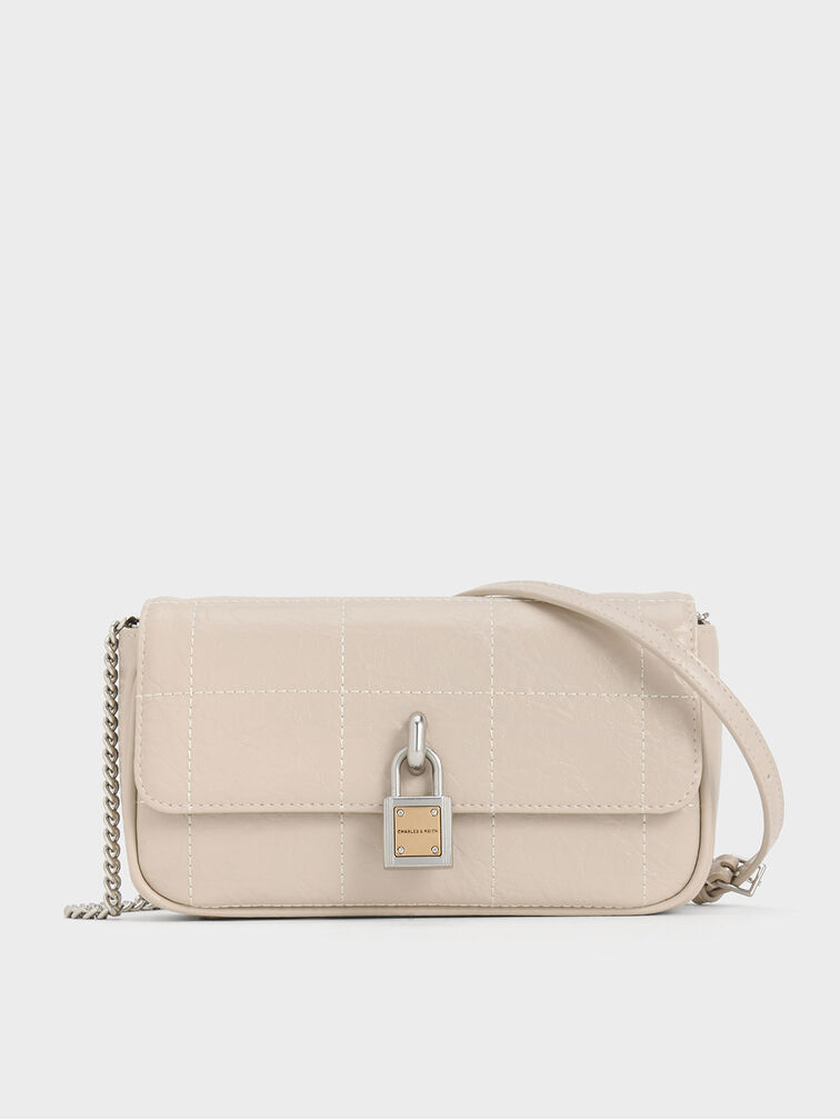 Suki Padlock Crossbody Bag, Oat, hi-res