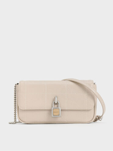 Suki Padlock Crossbody Bag, Oat, hi-res