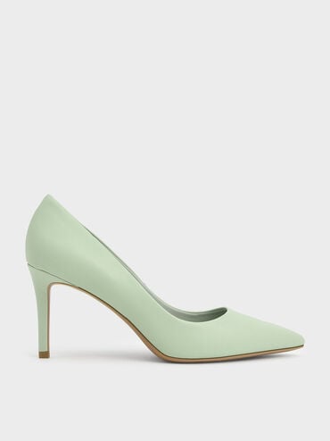 Emmy Pointed-Toe Stiletto Pumps, Sage Green, hi-res