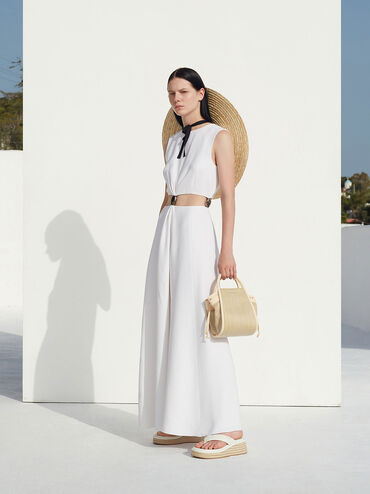 Ashby Raffia Tote Bag, Beige, hi-res