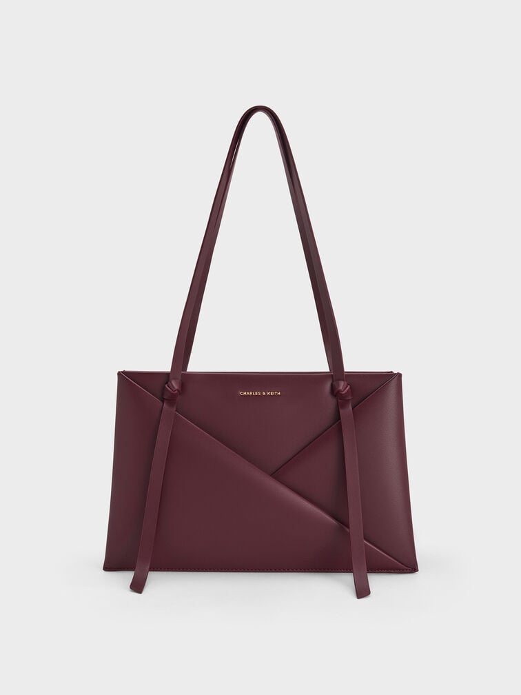 Midori Geometric Tote Bag, Wineberry Red, hi-res