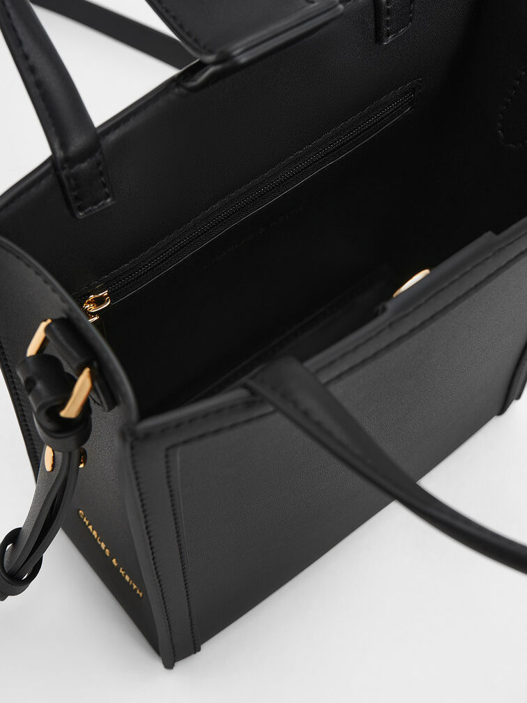 Double Handle Tote Bag, Black, hi-res