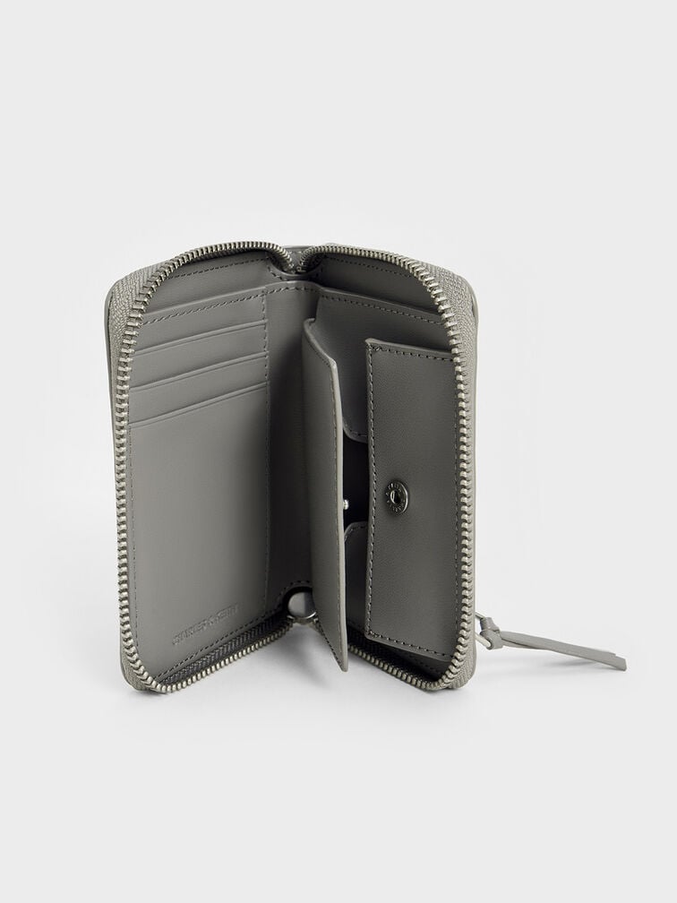 Xylia Zip-Around Wallet, Grey, hi-res