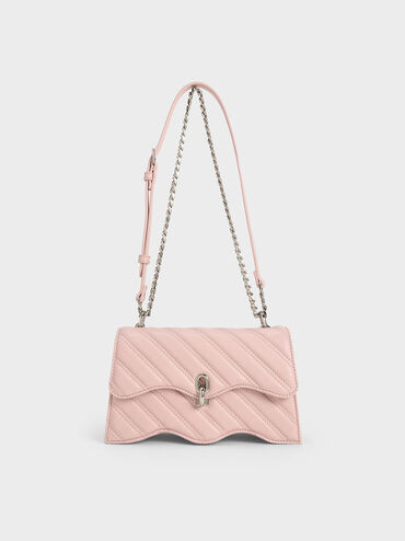 Freja Wavy Trapeze Crossbody Bag, Light Pink, hi-res