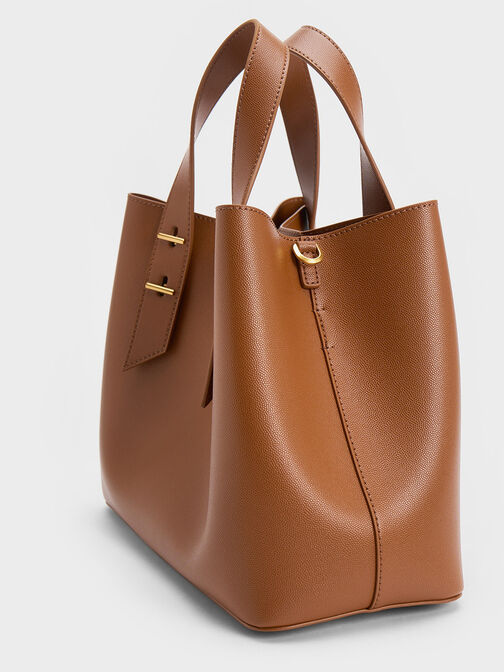 Double Handle Hobo Bag, Chocolate, hi-res