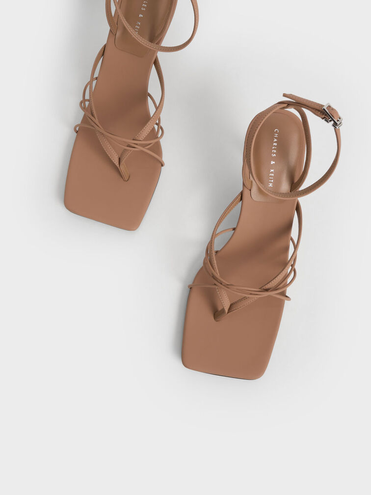 Ankle Strap Thong Sandals, Sand, hi-res