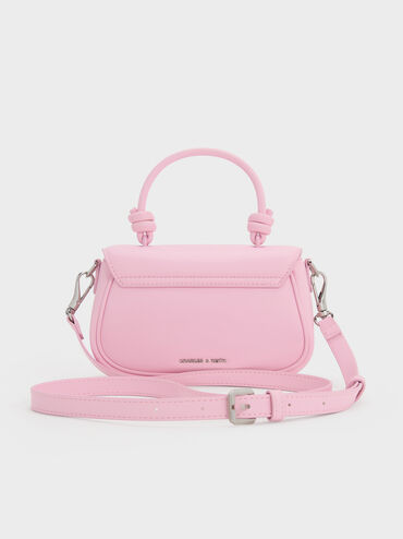 Sammie Knotted-Handle Front-Flap Bag, Bubble Gum Pink, hi-res