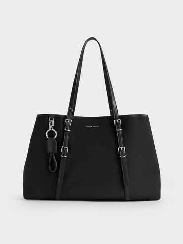 Levy Nylon Tote Bag, Noir, hi-res
