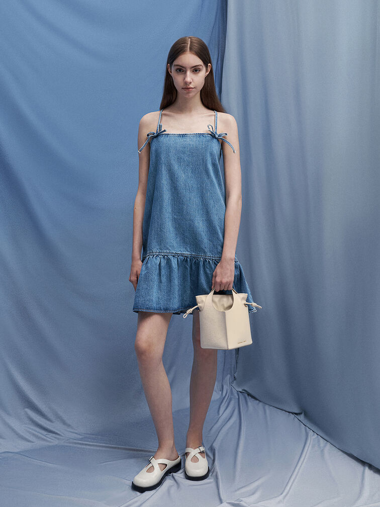Arlys Linen Bucket Bag, Beige, hi-res