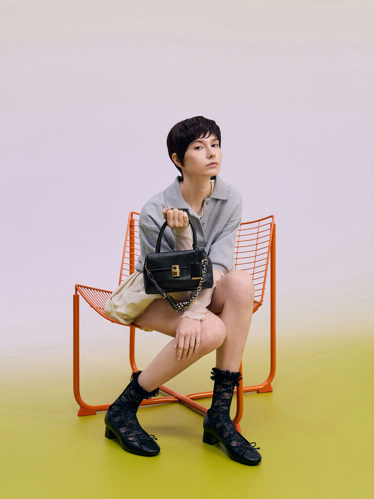 Acelynn Rope-Chain Tote Bag, Black, hi-res