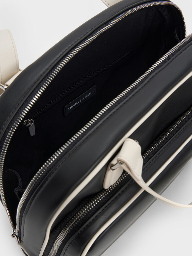 Nelly Two-Tone Front-Pocket Boxy Backpack, Multi, hi-res