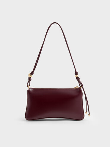 Augustine Knotted-Strap Shoulder Bag, Wineberry Red, hi-res