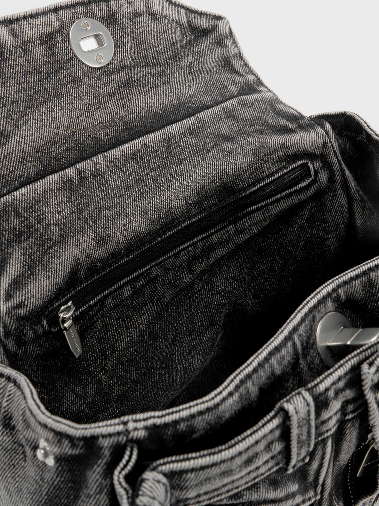 Arita Denim Jeans Top Handle Bag, Denim Noir, hi-res