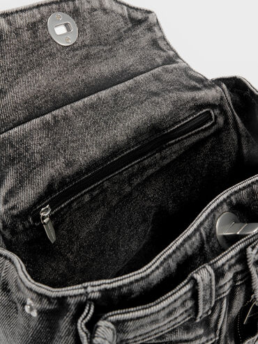 Arita Denim Jeans Top Handle Bag, Denim Noir, hi-res