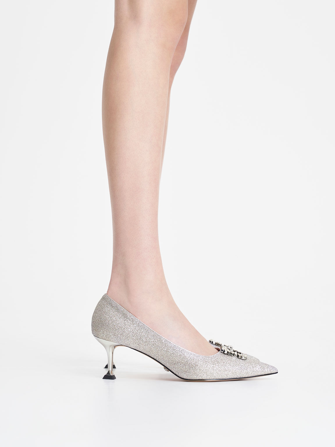 Silver sparkle kitten heel shoes shop