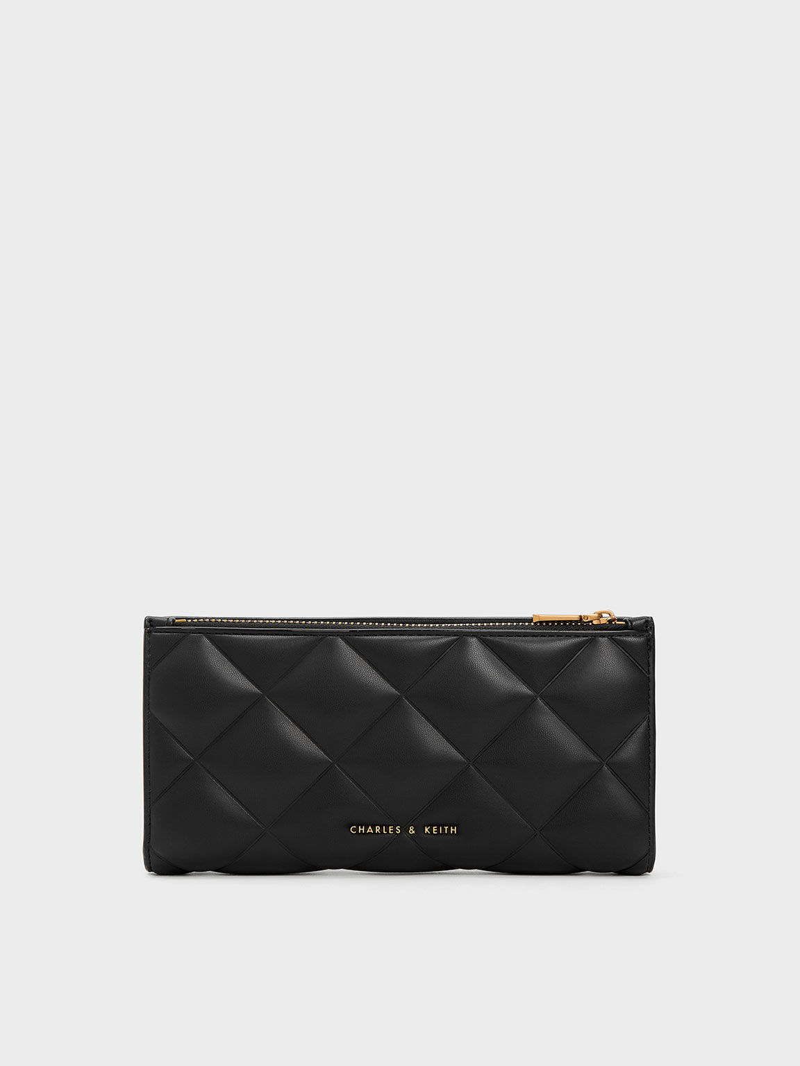 Black Danika Quilted Long Wallet CHARLES KEITH IN