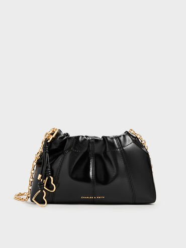 Ciara Ruched Crossbody Bag, Black, hi-res
