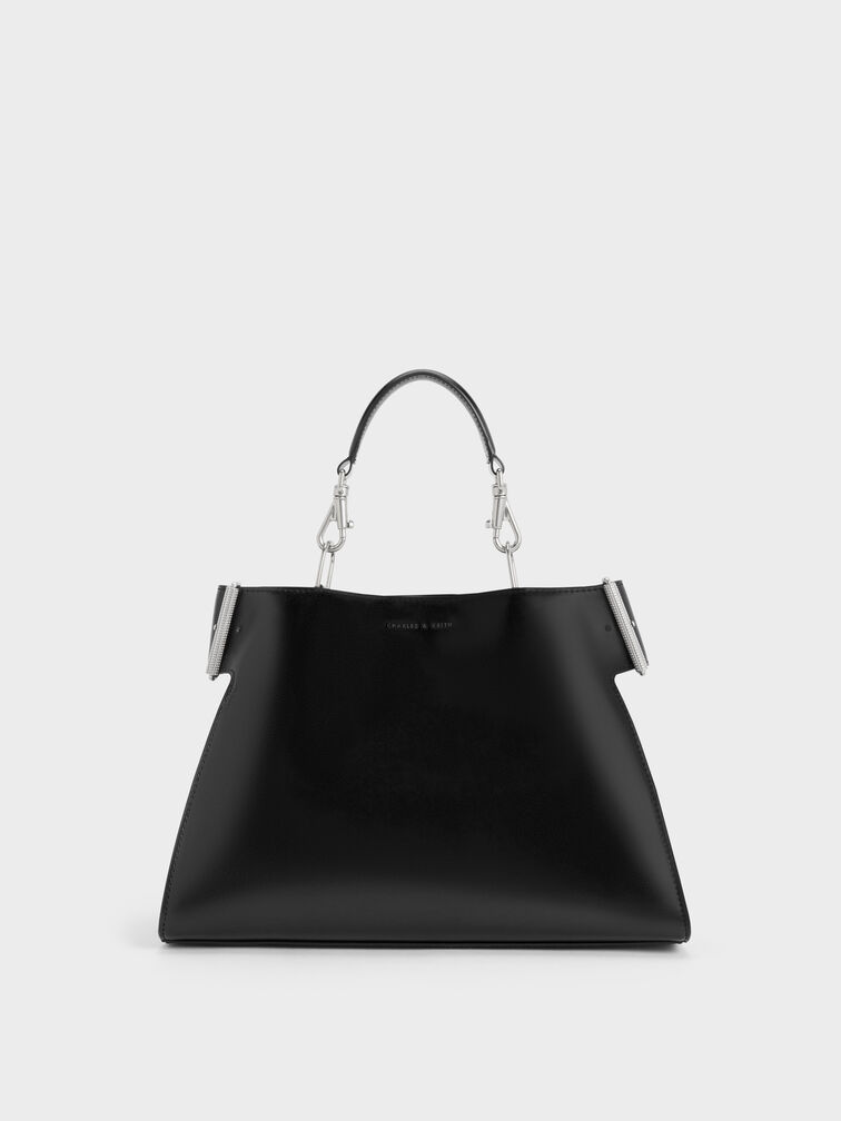 Lexie Side-Buckle Trapeze Shoulder Bag, Noir, hi-res