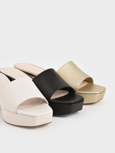 Platform Mules, Black, hi-res