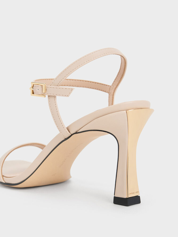 Square-Toe Heeled Sandals, Nude, hi-res