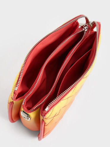 Lana Quilted Shoulder Bag, Sunset, hi-res