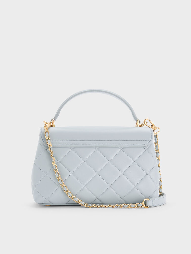 Alva Quilted Top Handle Bag, Sea Salt Blue, hi-res
