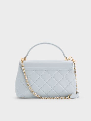 Alva Quilted Top Handle Bag, Sea Salt Blue, hi-res
