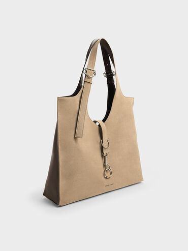 XL Caelan Belted Tote Bag, Sand, hi-res