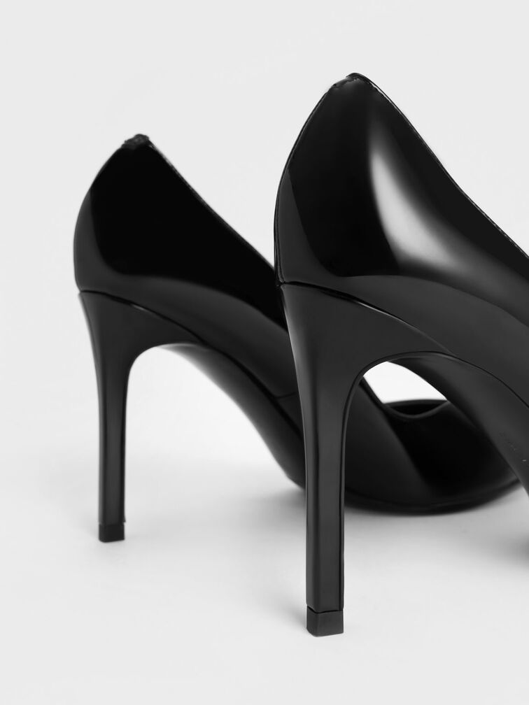 Patent Tapered Square-Toe Pumps, Black, hi-res