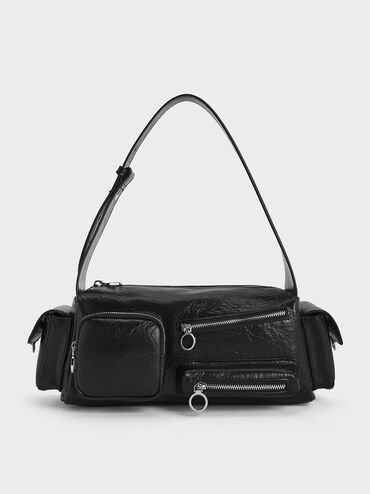 Mathilda Multi-Pocket Shoulder Bag, Noir, hi-res