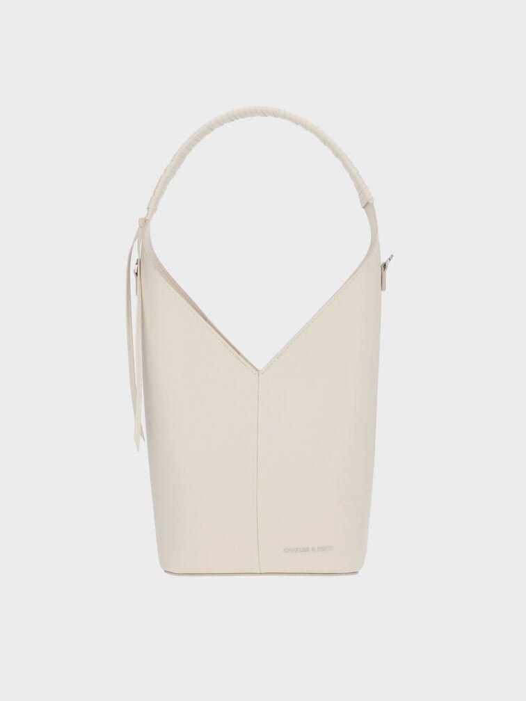 Simone Angular Bucket Bag, Cream, hi-res