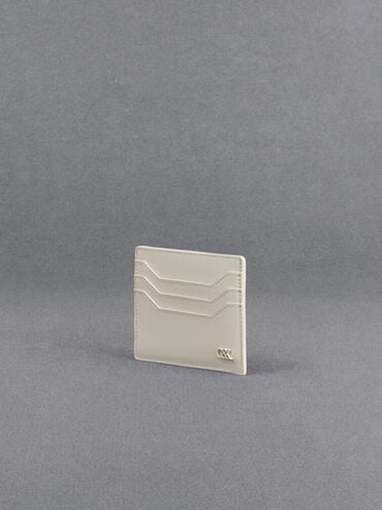 Carli Leather Multi-Slot Card Holder, White, hi-res