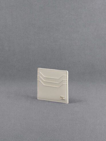 Carli Leather Multi-Slot Card Holder, White, hi-res