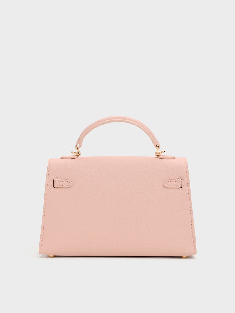 Tricha Knotted-Belt Top Handle Bag, Pink, hi-res