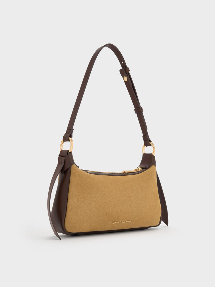 Mini Calla Suede Shoulder Bag, Sahara Sand, hi-res