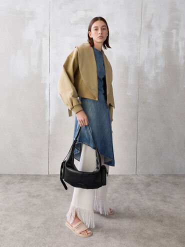 Large Bessie Side-Pocket Hobo Bag, Noir, hi-res