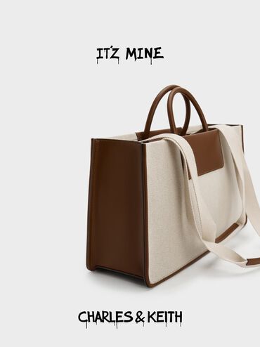 Astra Canvas Tote Bag, Chocolate, hi-res