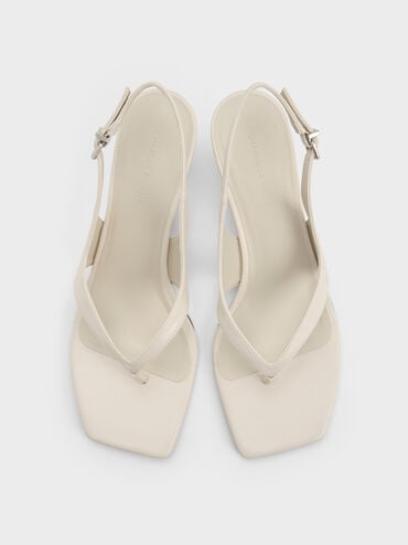 Slingback Thong Wedges, Chalk, hi-res