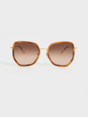 Recycled Acetate Butterfly Sunglasses, T. Shell, hi-res