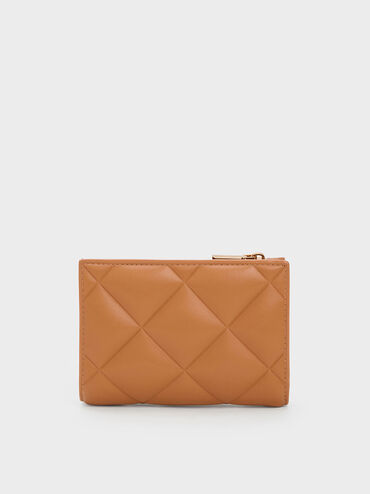 Gemma Quilted Card Holder, Chocolate, hi-res
